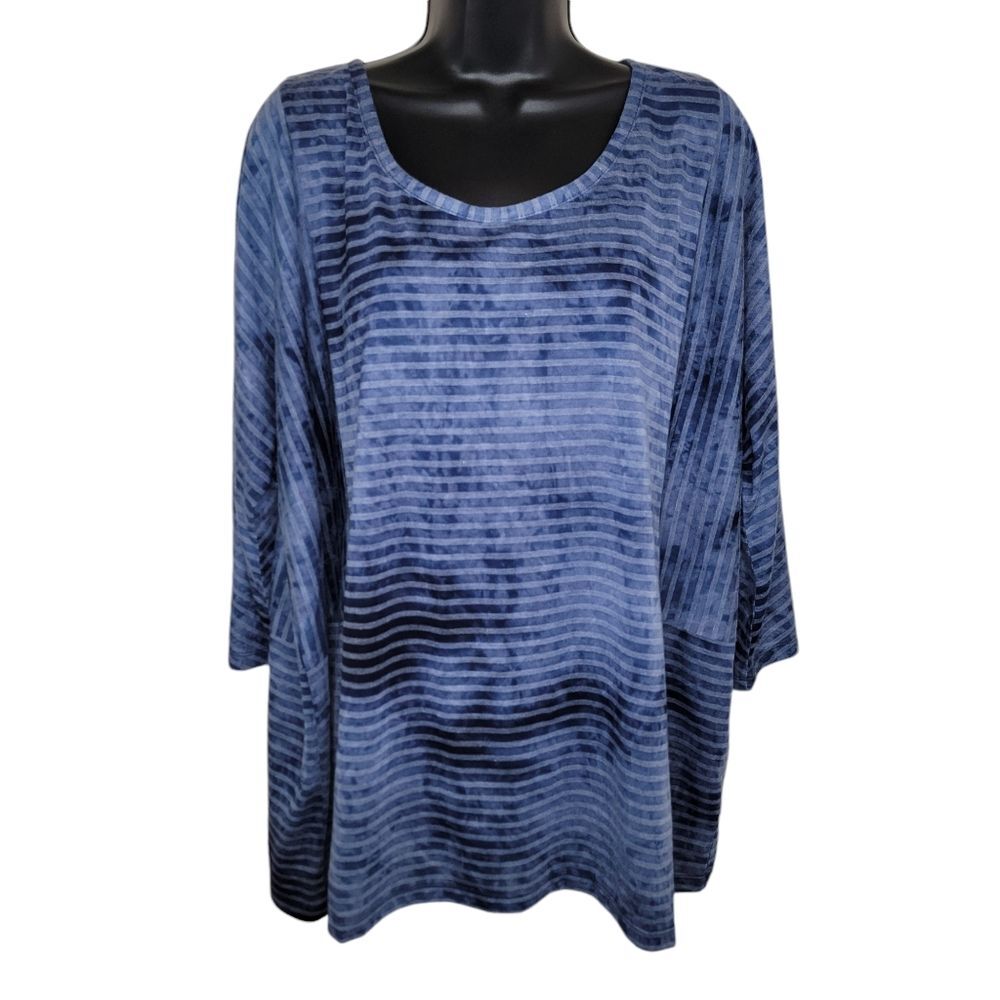 Lane Bryant Striped Bow Back knit blouse top 18/20
